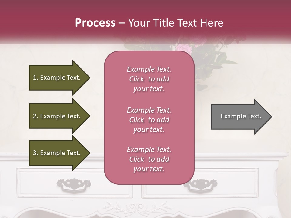 A Vase With Pink Flowers On A White Table PowerPoint Template