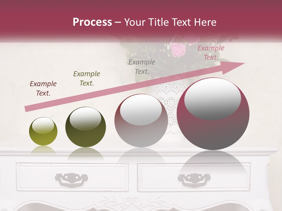 A Vase With Pink Flowers On A White Table PowerPoint Template