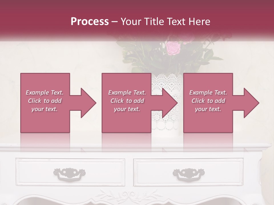 A Vase With Pink Flowers On A White Table PowerPoint Template