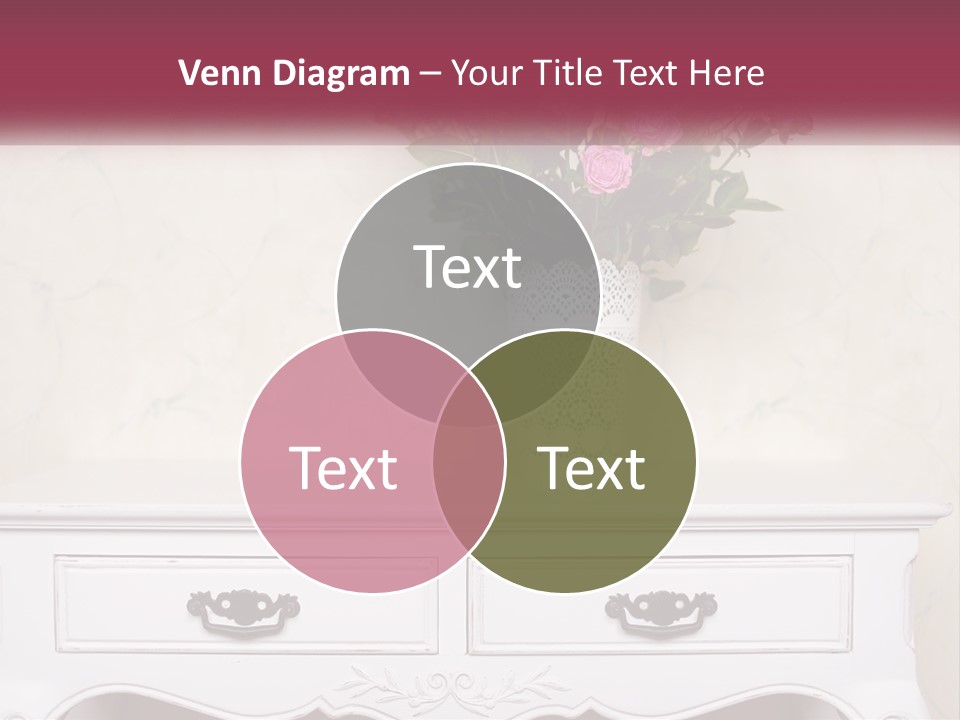 A Vase With Pink Flowers On A White Table PowerPoint Template