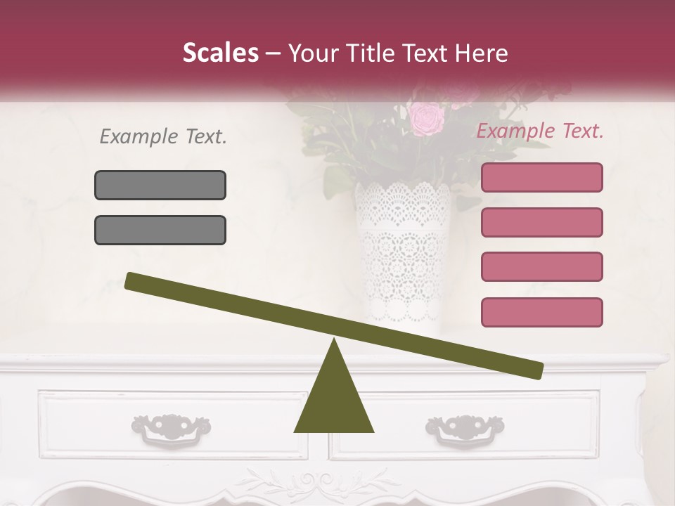 A Vase With Pink Flowers On A White Table PowerPoint Template