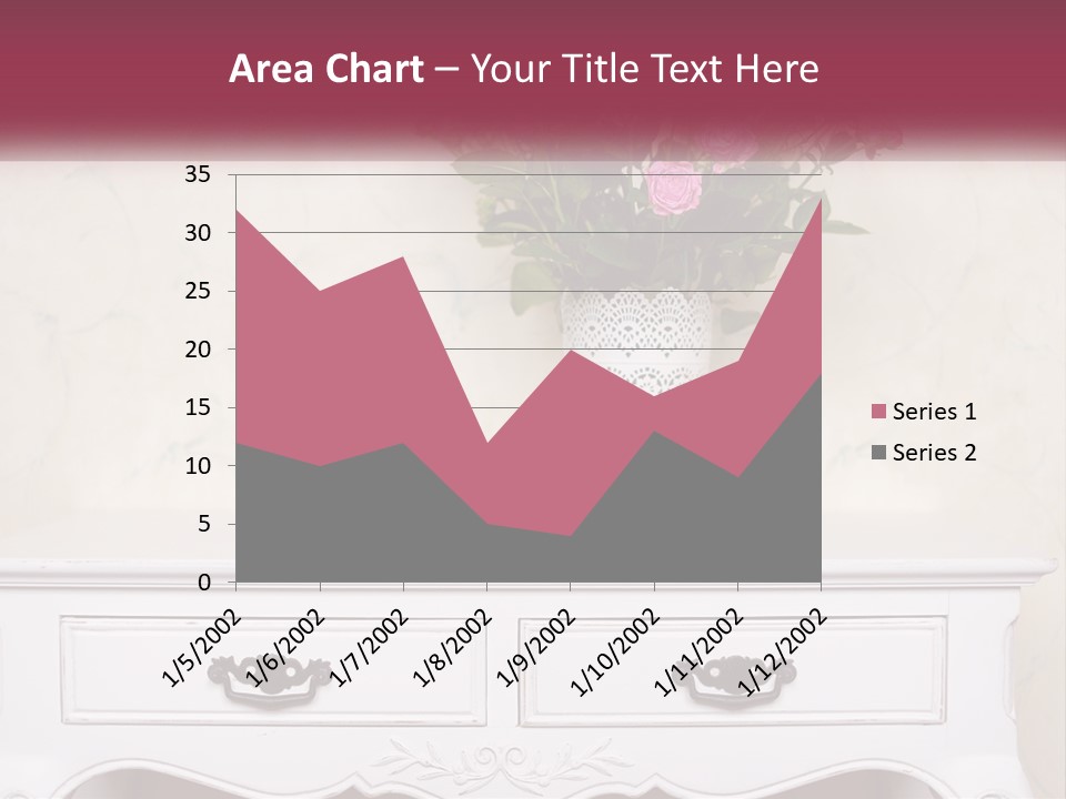 A Vase With Pink Flowers On A White Table PowerPoint Template