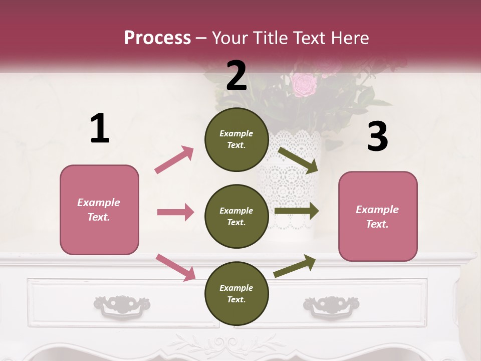 A Vase With Pink Flowers On A White Table PowerPoint Template