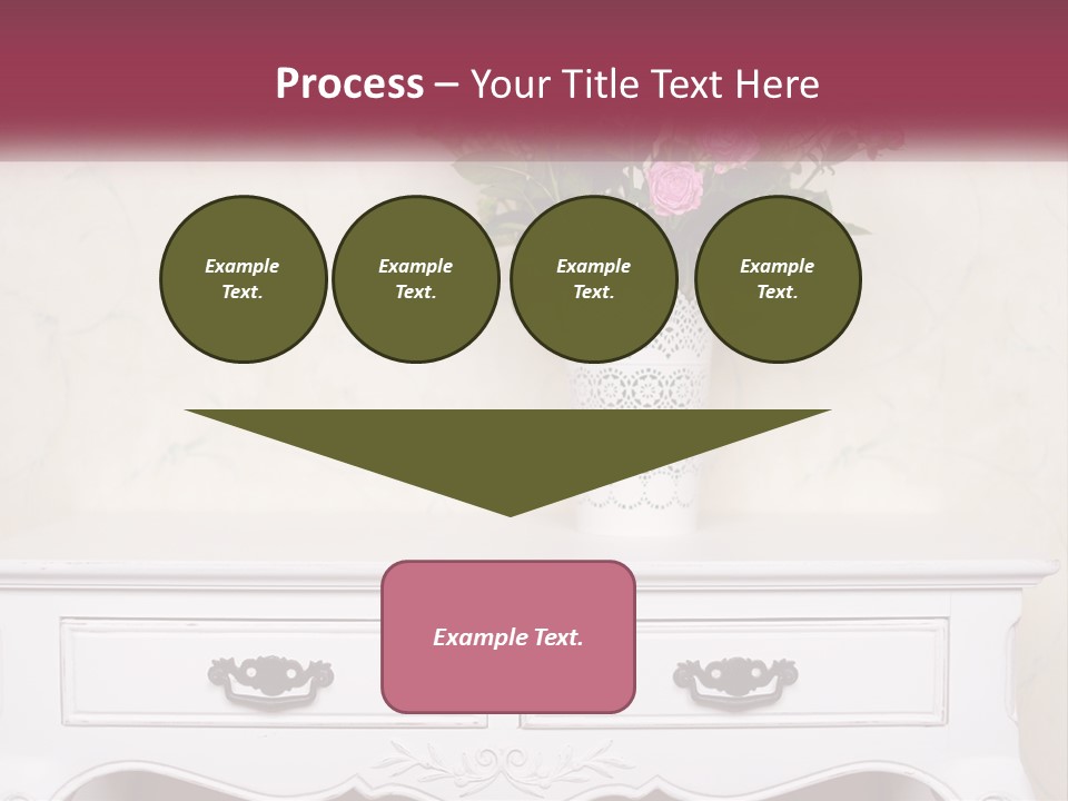 A Vase With Pink Flowers On A White Table PowerPoint Template
