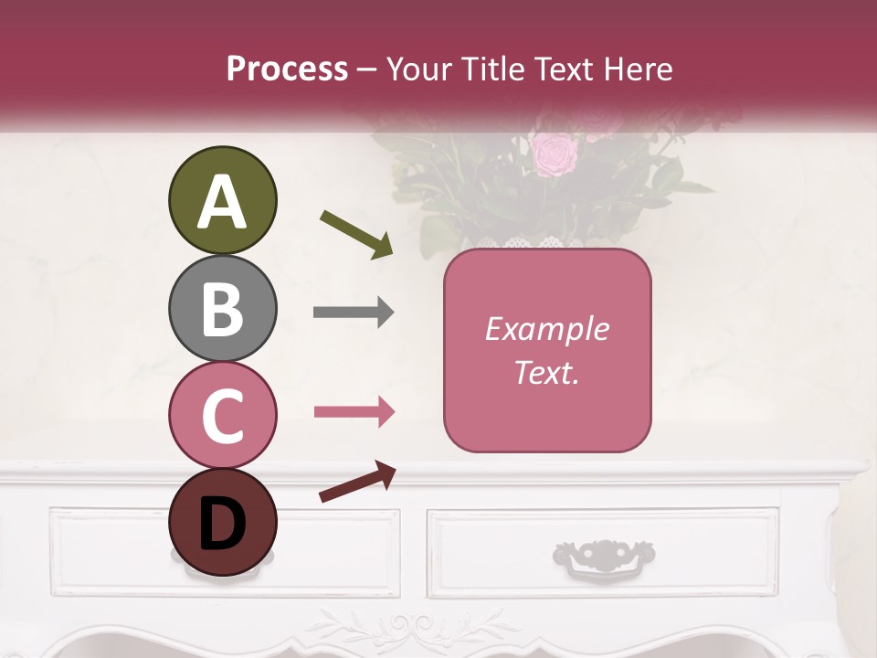 A Vase With Pink Flowers On A White Table PowerPoint Template