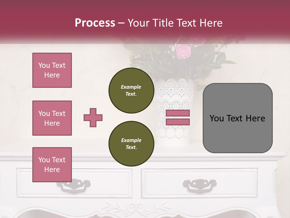 A Vase With Pink Flowers On A White Table PowerPoint Template