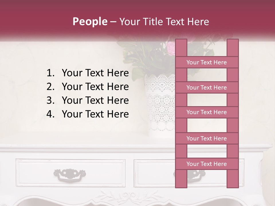 A Vase With Pink Flowers On A White Table PowerPoint Template