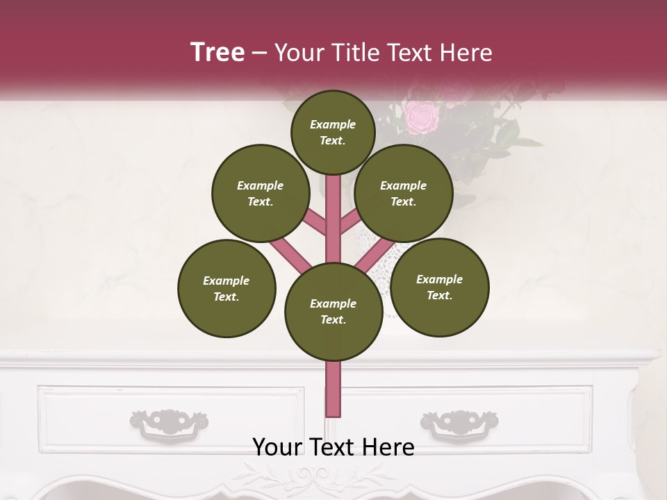 A Vase With Pink Flowers On A White Table PowerPoint Template