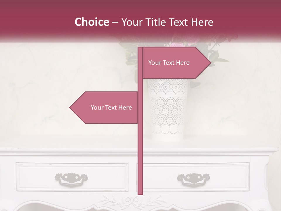 A Vase With Pink Flowers On A White Table PowerPoint Template