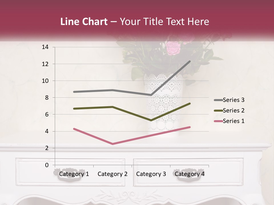 A Vase With Pink Flowers On A White Table PowerPoint Template