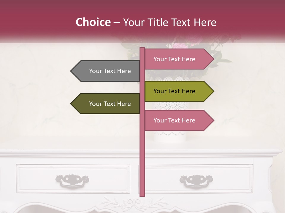 A Vase With Pink Flowers On A White Table PowerPoint Template
