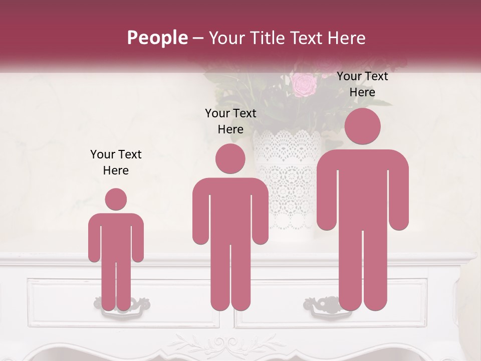 A Vase With Pink Flowers On A White Table PowerPoint Template