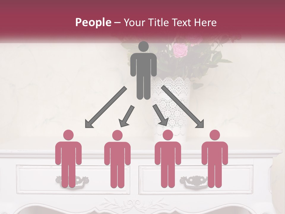 A Vase With Pink Flowers On A White Table PowerPoint Template