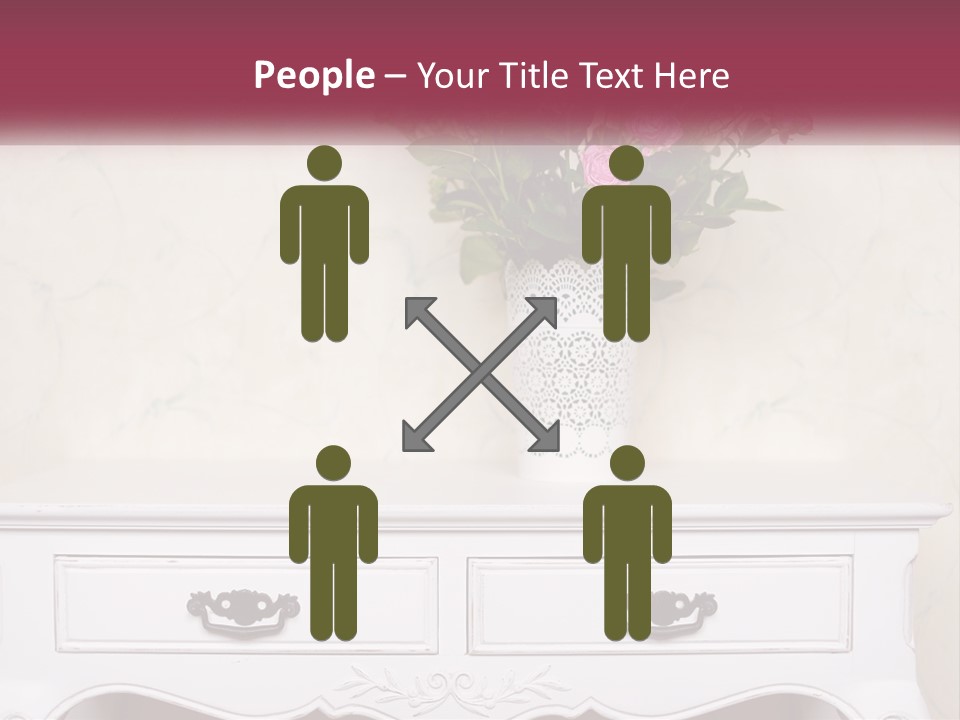 A Vase With Pink Flowers On A White Table PowerPoint Template