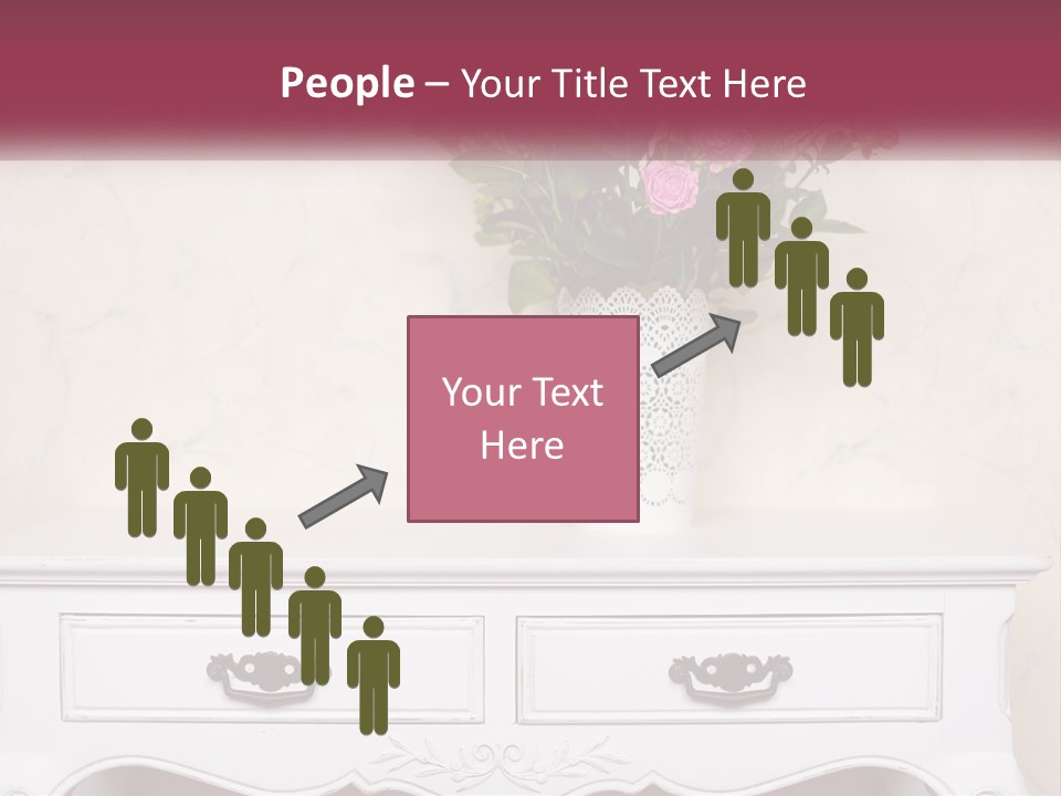 A Vase With Pink Flowers On A White Table PowerPoint Template