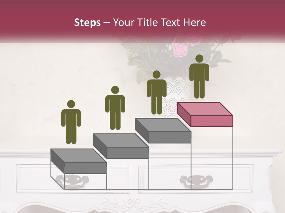 A Vase With Pink Flowers On A White Table PowerPoint Template