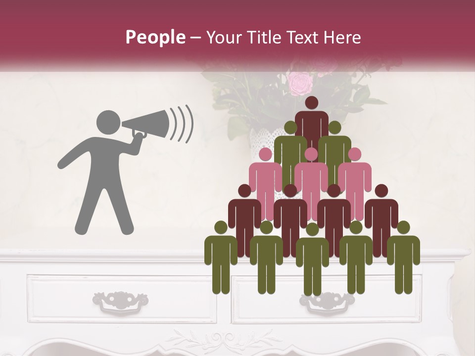 A Vase With Pink Flowers On A White Table PowerPoint Template