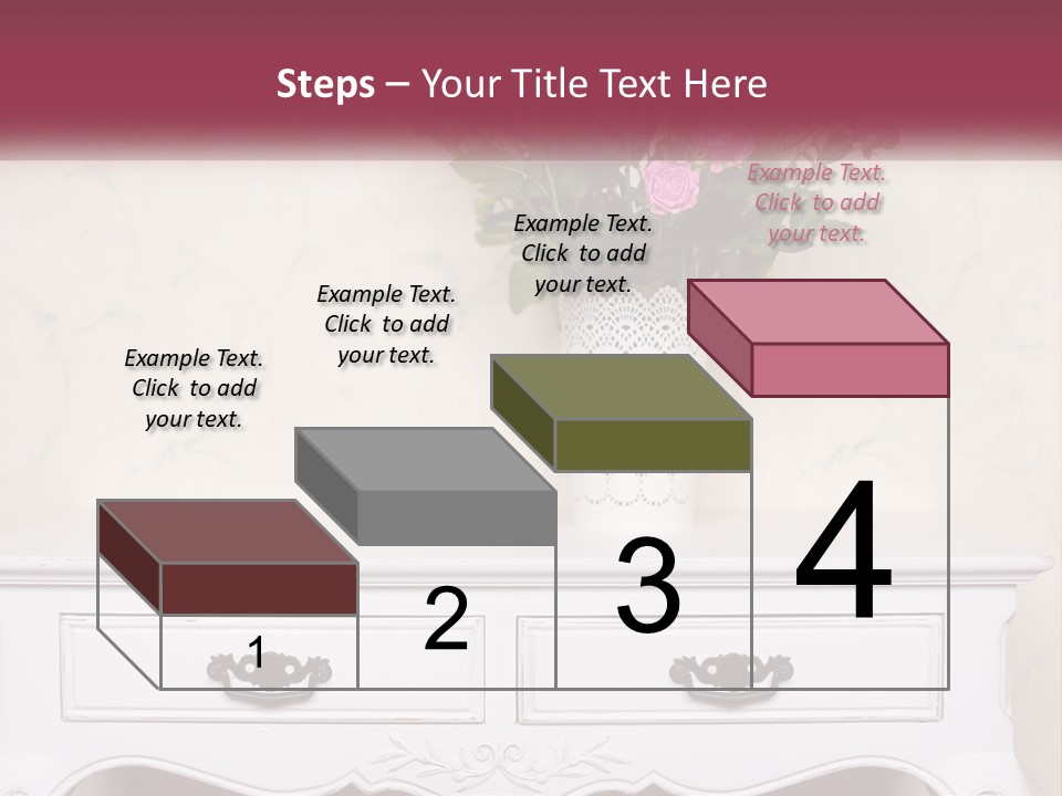 A Vase With Pink Flowers On A White Table PowerPoint Template