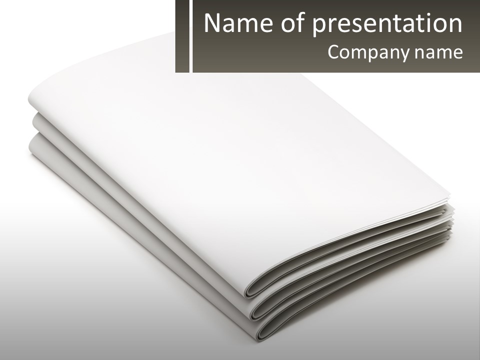 A Stack Of White Sheets On A White Background PowerPoint Template
