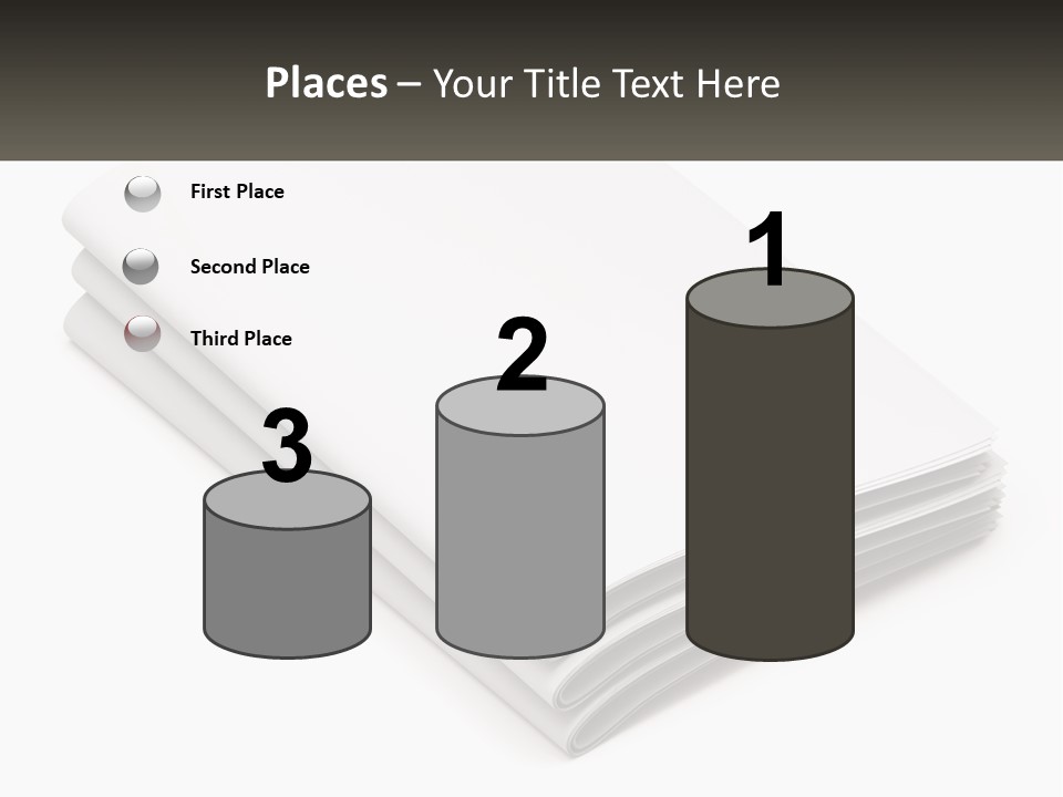 A Stack Of White Sheets On A White Background PowerPoint Template