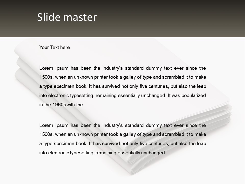 A Stack Of White Sheets On A White Background PowerPoint Template