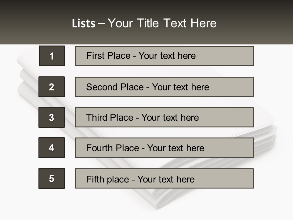 A Stack Of White Sheets On A White Background PowerPoint Template