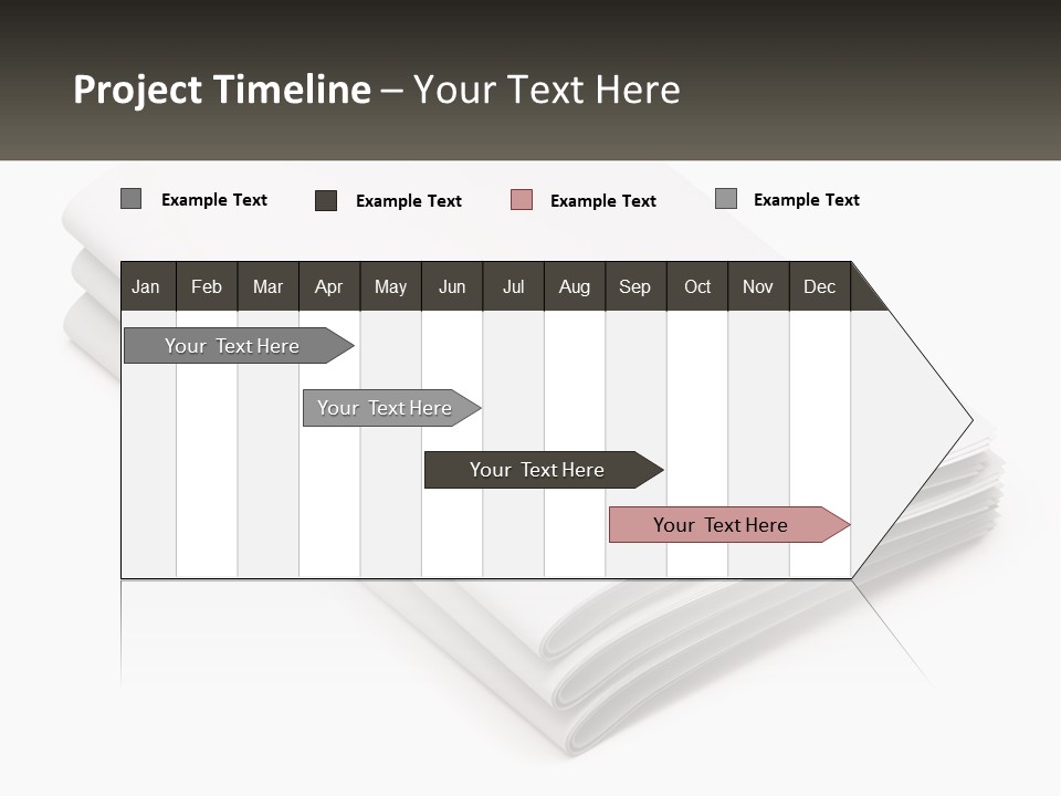 A Stack Of White Sheets On A White Background PowerPoint Template