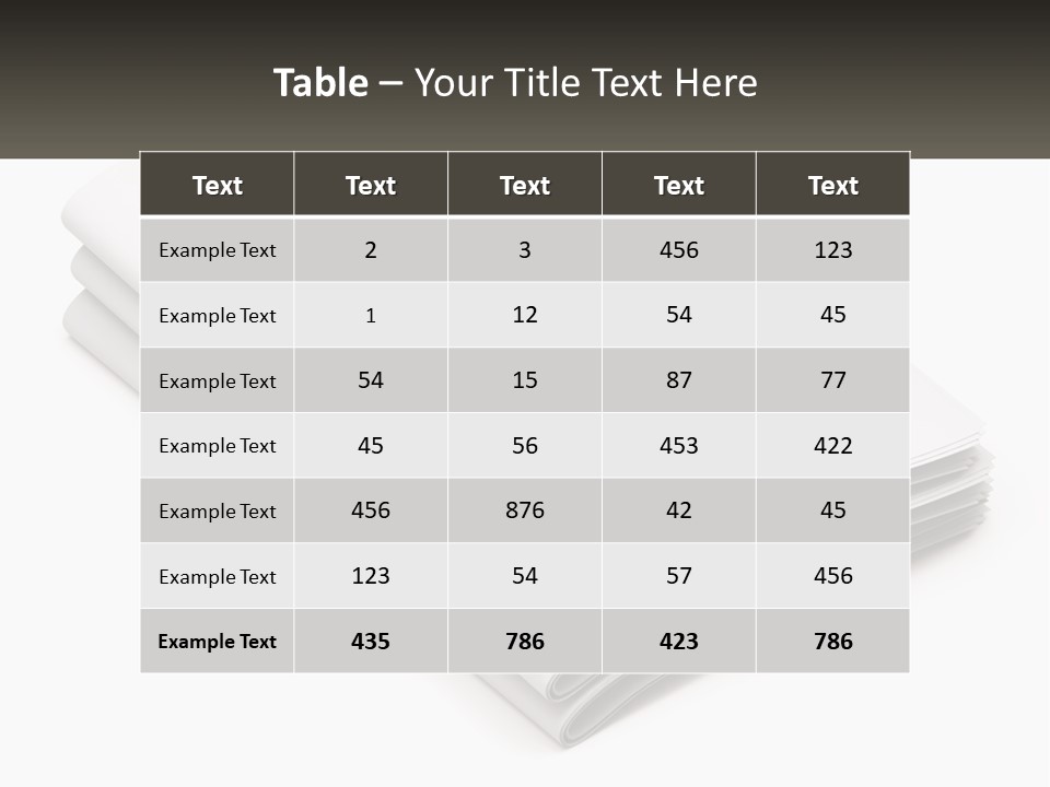 A Stack Of White Sheets On A White Background PowerPoint Template