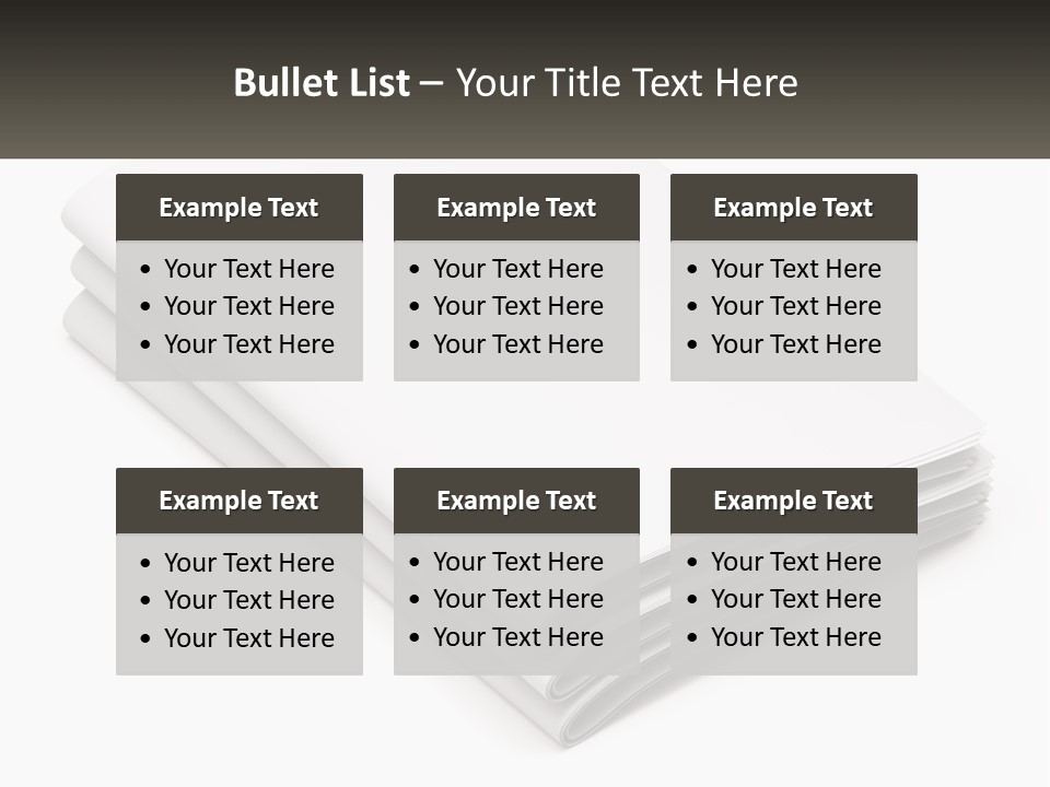 A Stack Of White Sheets On A White Background PowerPoint Template