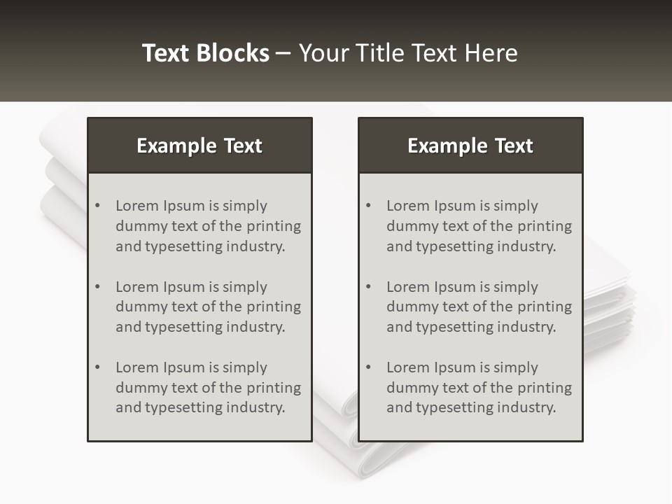 A Stack Of White Sheets On A White Background PowerPoint Template