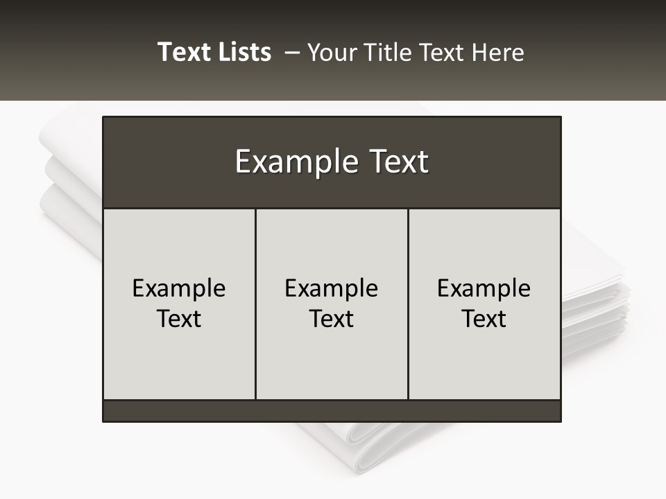 A Stack Of White Sheets On A White Background PowerPoint Template