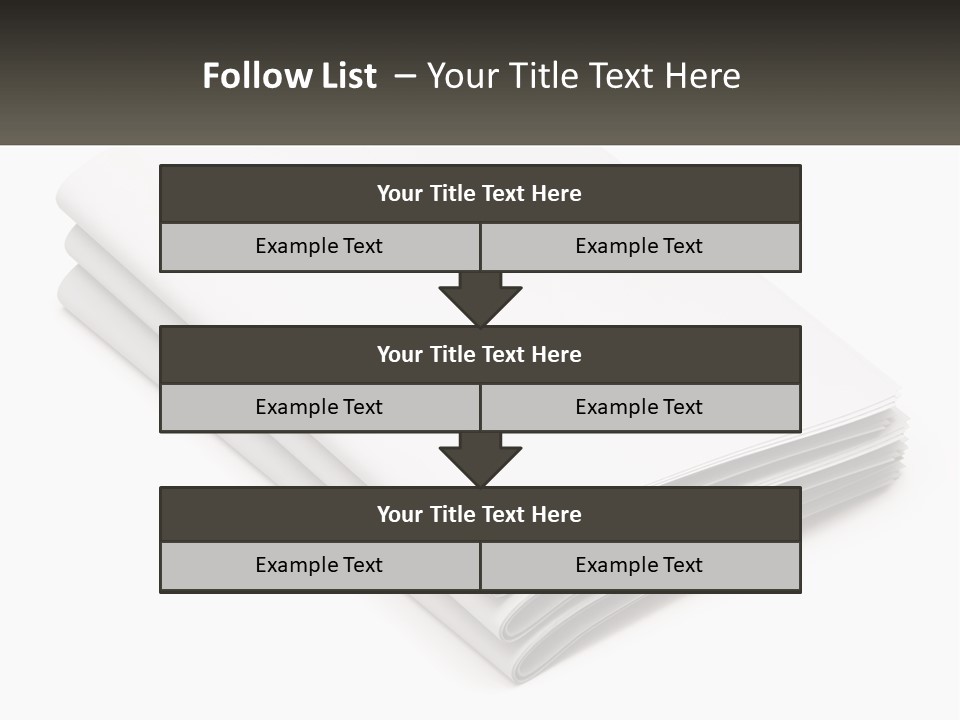 A Stack Of White Sheets On A White Background PowerPoint Template