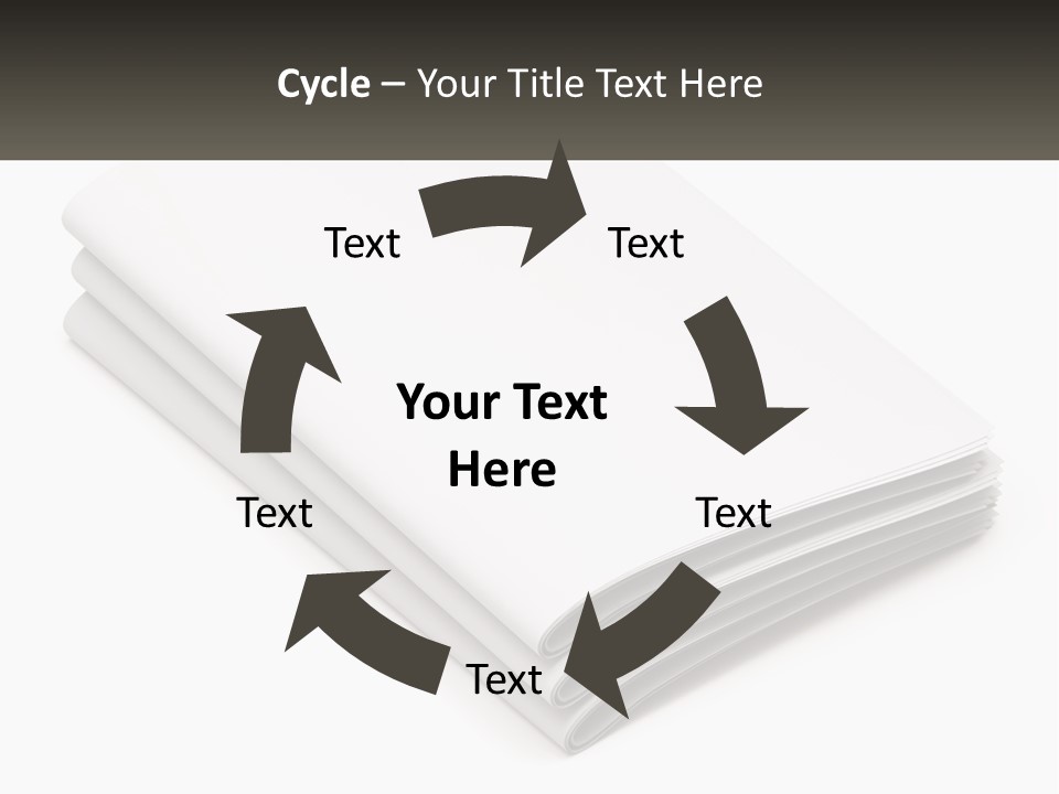 A Stack Of White Sheets On A White Background PowerPoint Template