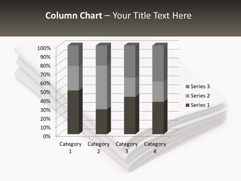 A Stack Of White Sheets On A White Background PowerPoint Template