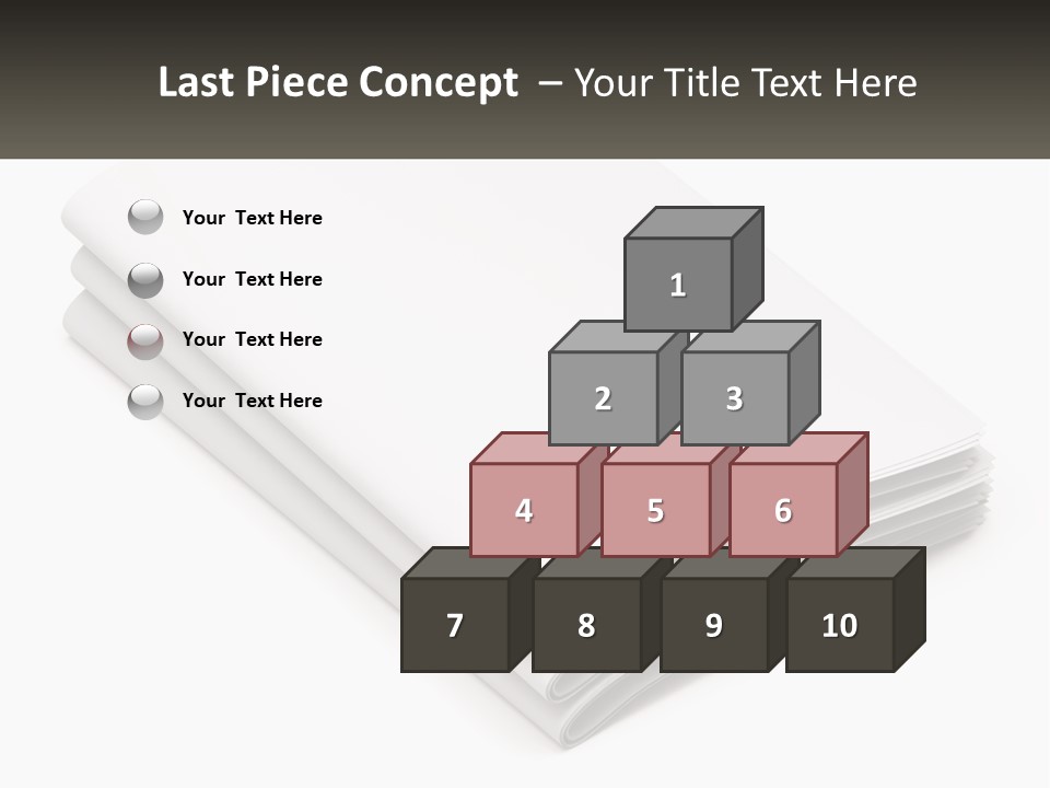 A Stack Of White Sheets On A White Background PowerPoint Template