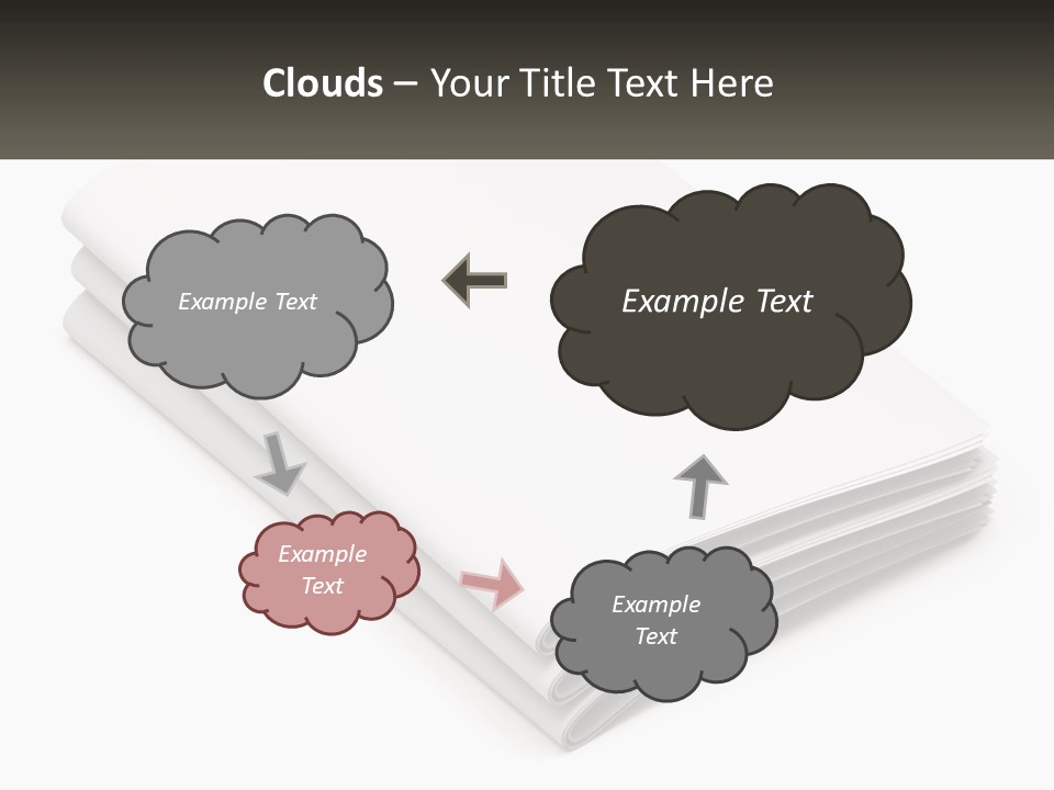 A Stack Of White Sheets On A White Background PowerPoint Template