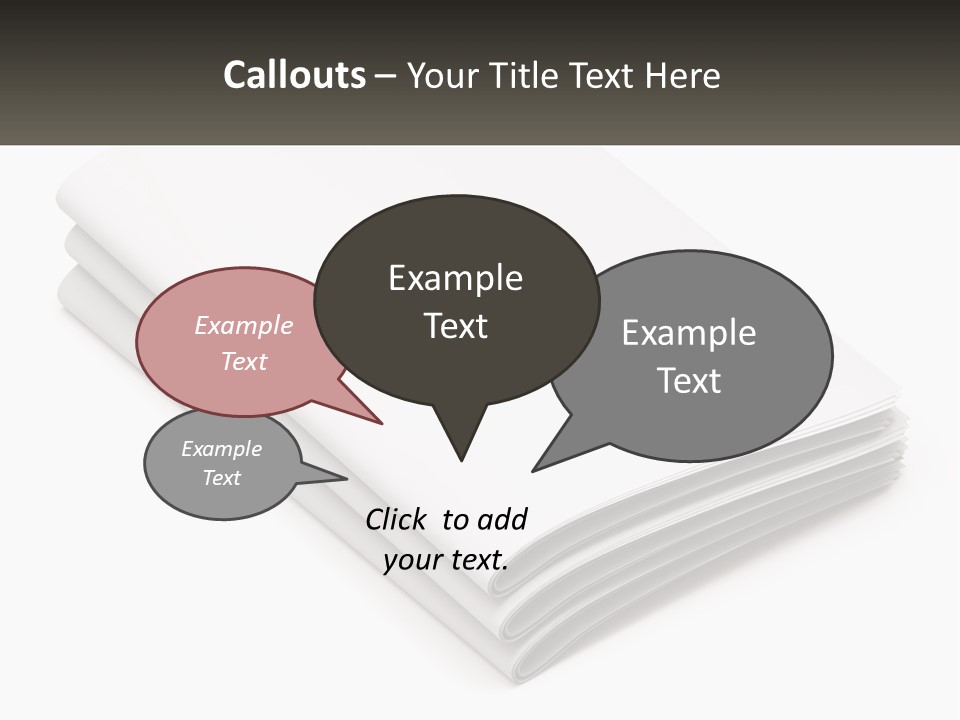 A Stack Of White Sheets On A White Background PowerPoint Template