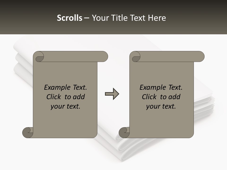 A Stack Of White Sheets On A White Background PowerPoint Template