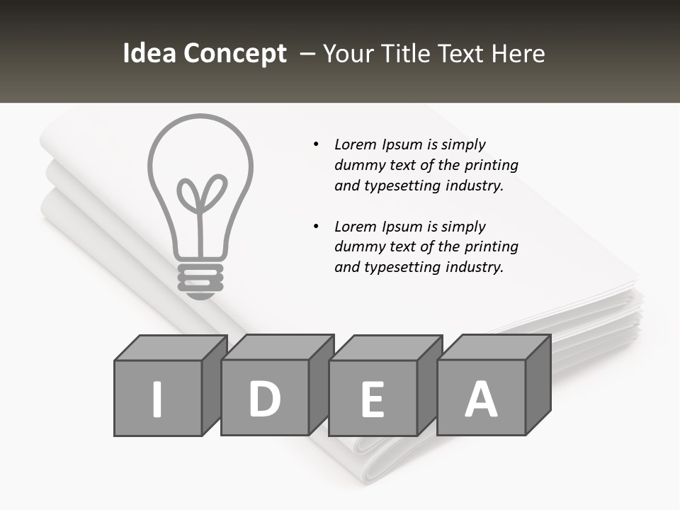 A Stack Of White Sheets On A White Background PowerPoint Template