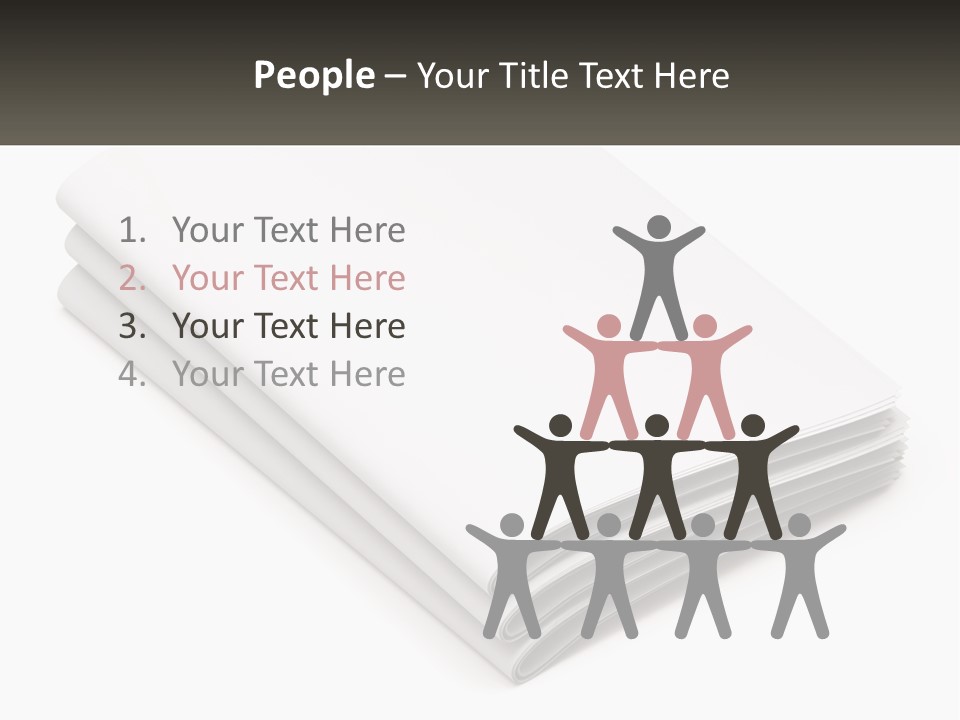 A Stack Of White Sheets On A White Background PowerPoint Template