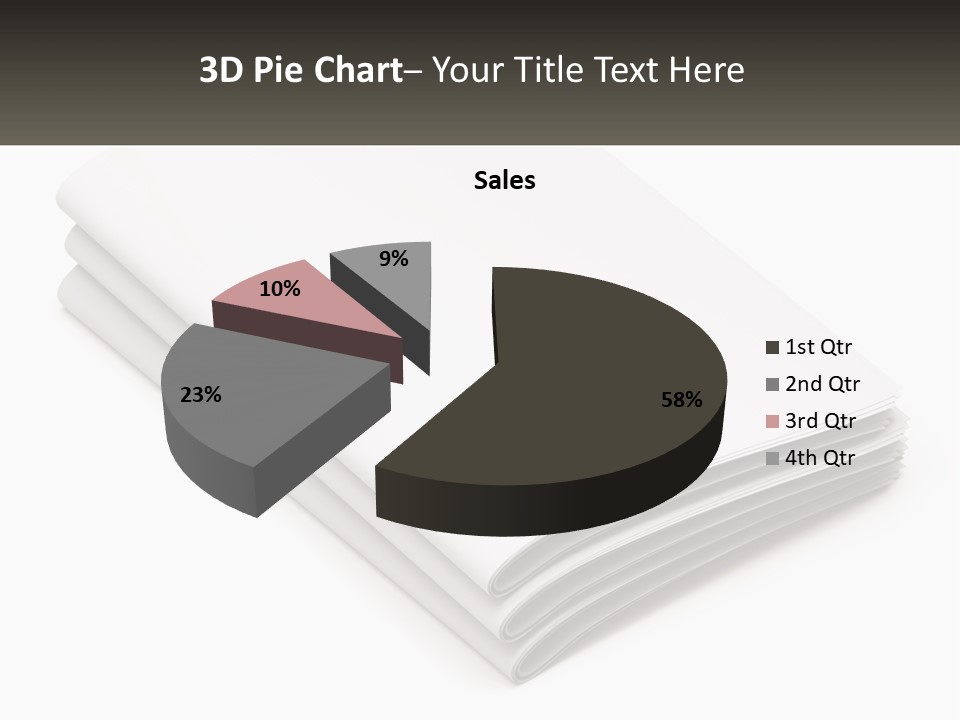 A Stack Of White Sheets On A White Background PowerPoint Template