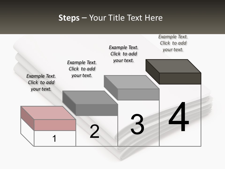 A Stack Of White Sheets On A White Background PowerPoint Template