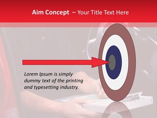 A Man Sitting In A Red Car Writing On A Clipboard PowerPoint Template