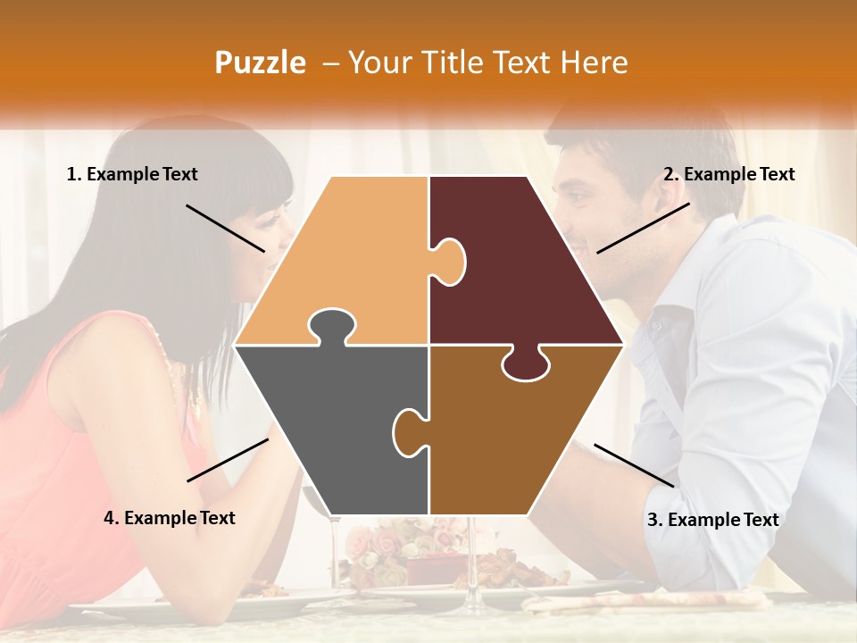 A Man And Woman Sitting At A Table With A Glass Of Wine PowerPoint Template