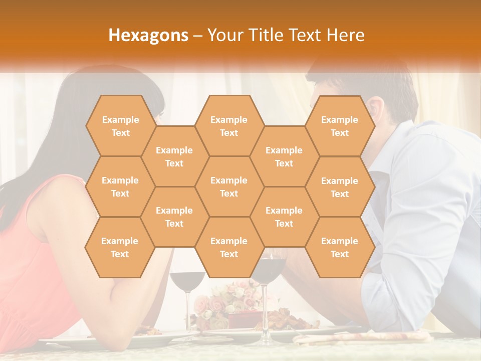 A Man And Woman Sitting At A Table With A Glass Of Wine PowerPoint Template