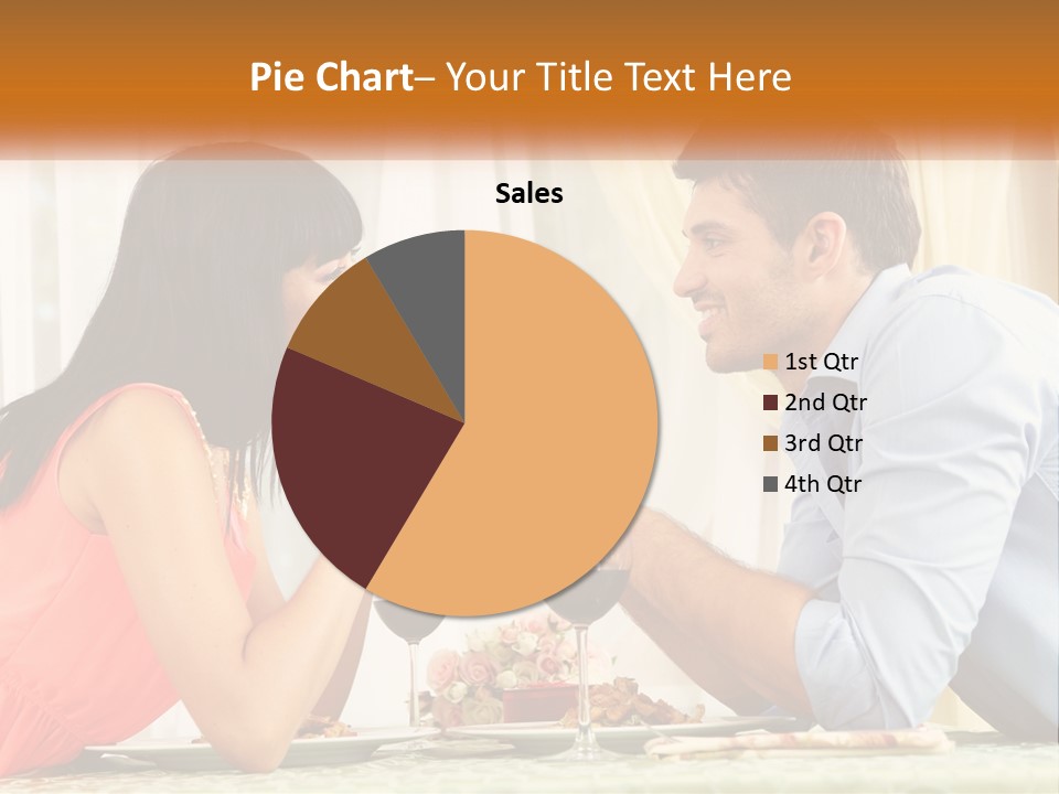 A Man And Woman Sitting At A Table With A Glass Of Wine PowerPoint Template