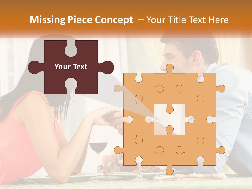 A Man And Woman Sitting At A Table With A Glass Of Wine PowerPoint Template