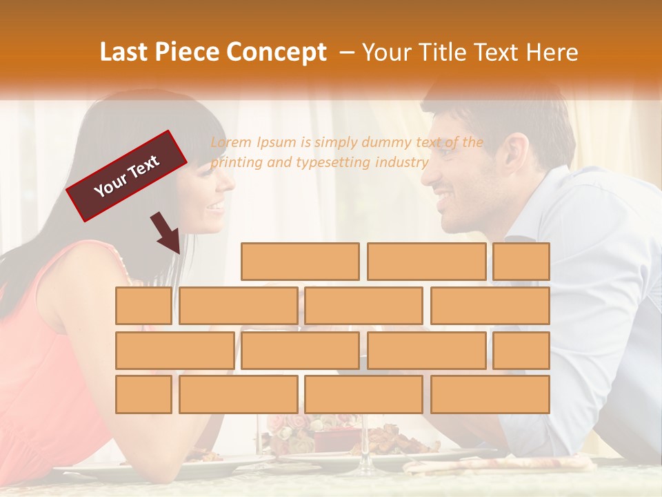 A Man And Woman Sitting At A Table With A Glass Of Wine PowerPoint Template