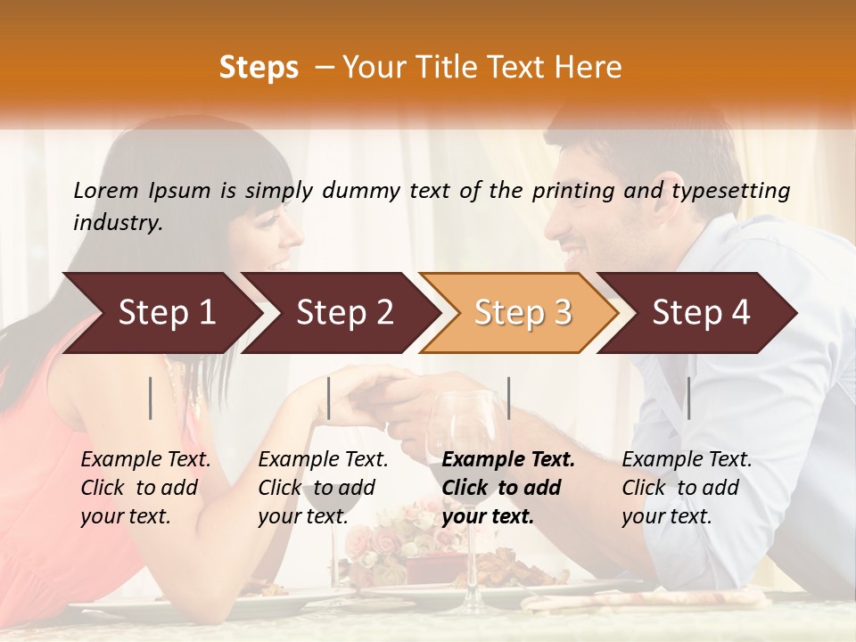A Man And Woman Sitting At A Table With A Glass Of Wine PowerPoint Template
