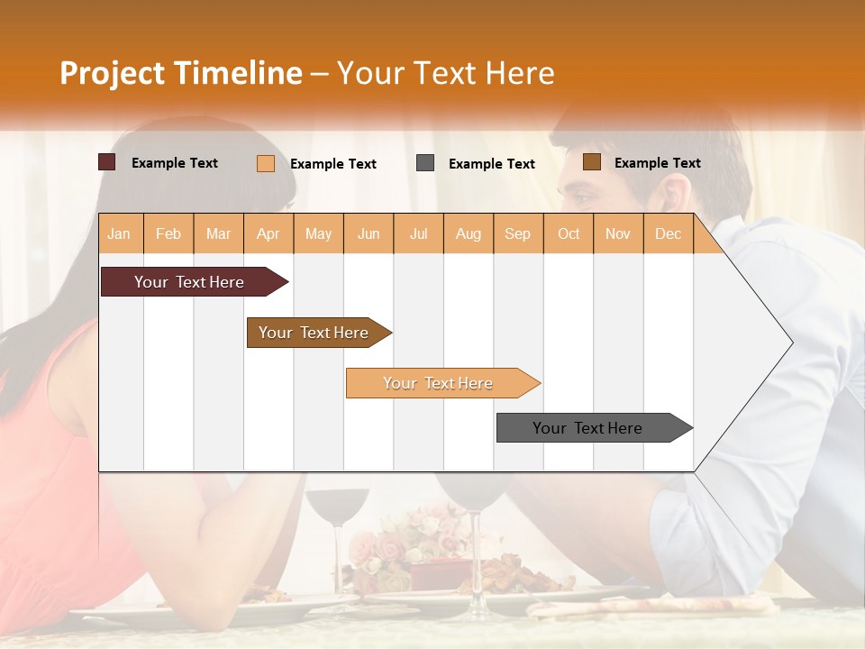 A Man And Woman Sitting At A Table With A Glass Of Wine PowerPoint Template